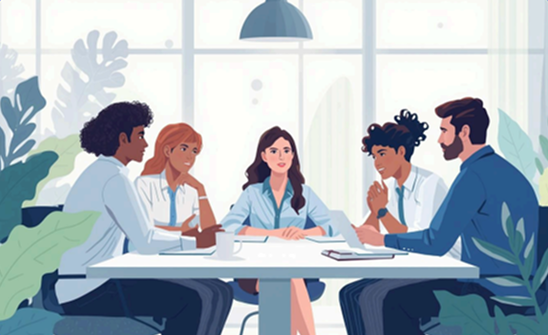 A group of people meeting