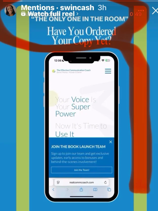 When the NBA Hall of Famer, Olympic GOLD Medalist, Wife, Mom, NCAA CHAMPION and NBA Analyst @swincash reads and publicly endorses your first book….it must be GOD and it must be GOOD to read. #swincash#hof#rogodbetheglory#theonlyoneintheroom